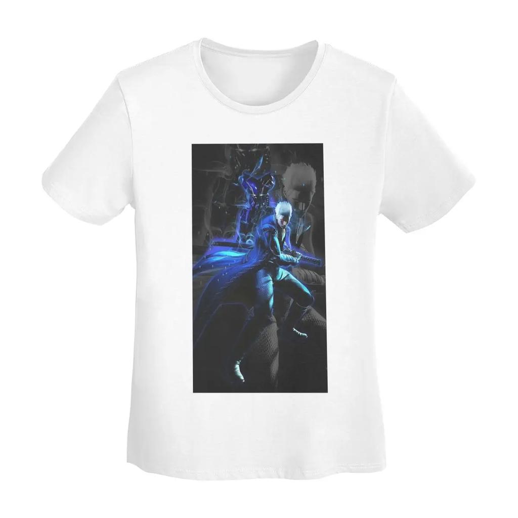 Vergil De La Serie Devil May Cry Camiseta Mujer Manga Corta Camisetas Cuello Redondo Ropa Algodón Verano Camisetas Streetwear