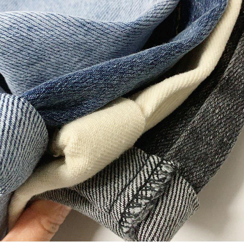 Dámské korejské džínové šortky áčkového střihu s vysokým pasem - Letní široké nohavice, volný střih, trendy