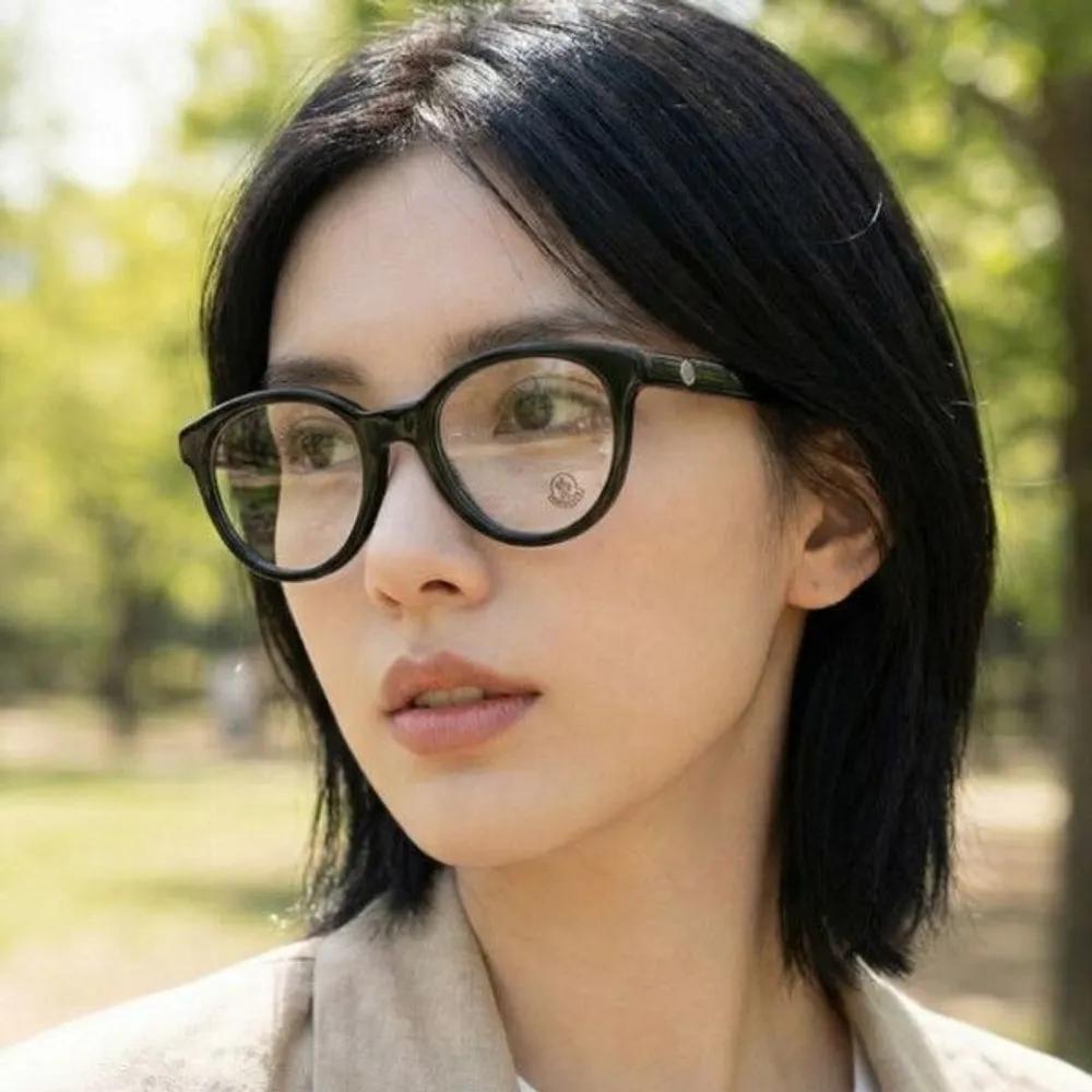 [Moncler] Eyeglass Frames ML5043 001 Round Horn-rimmed Glasses for Women and Men Daily