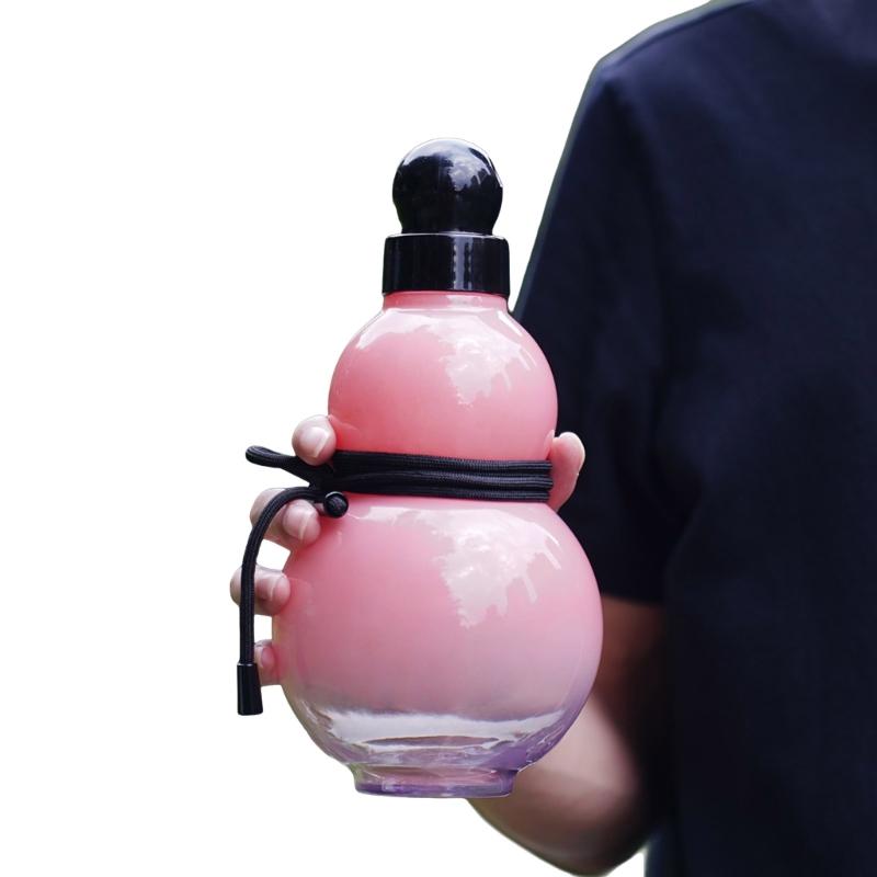 Gourd Shape Water Cup Large Capacity Water Bottle, Gourd Water Bottle with Shoulder Strap, Outdoor Hiking Water Bottle