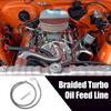 4AN Turbo Oil Feed Line 36" Turbo Feed Line Stainless Steel Braided 90 Degree