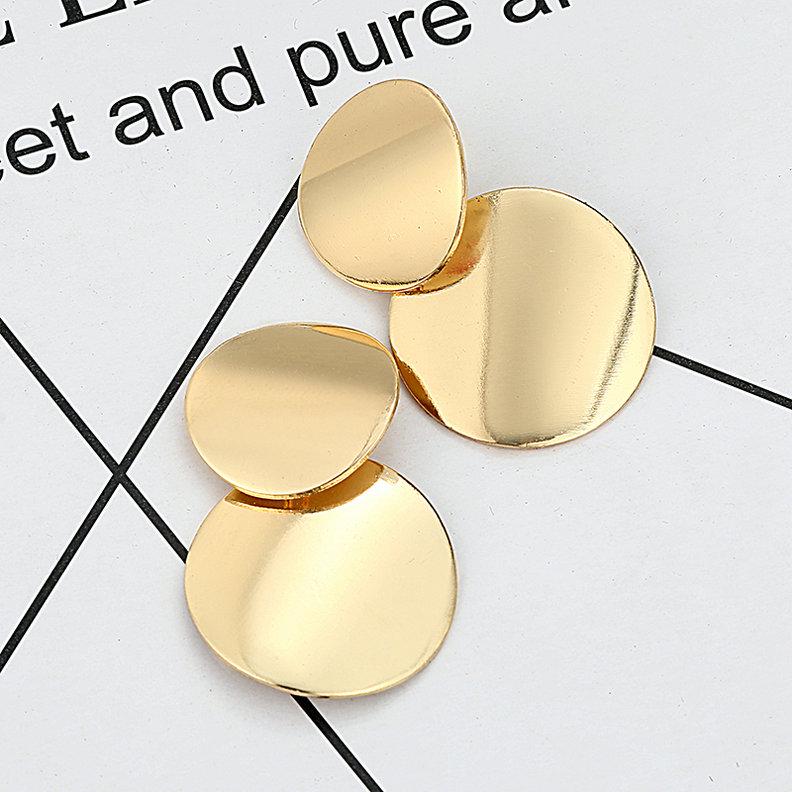 

LOVBEAFAS Statement Earrings 2024 Fashion Metal Earrings For Women Gold Copper Color Zircon Geometric Vintage Drop Earrings золотой