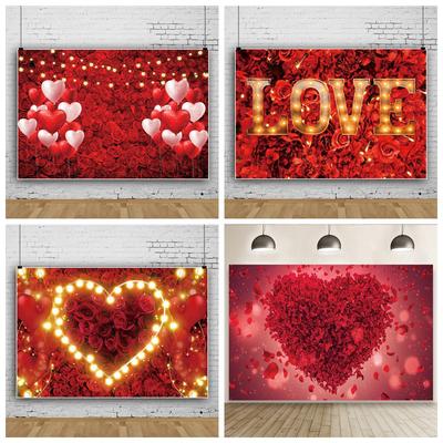 Красная роза и сердце Фоны для свадьбы День святого Валентина День рождения Фоновое украшение
