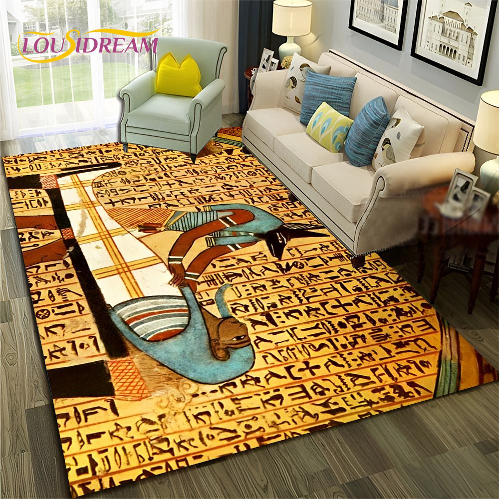 

Ковер с египетской мифологией, фараоном иероглифами, ковер для дома, гостиной, спальни, дивана, коврик для декора, коврик, нескользящий напольный коврик 40x60cm