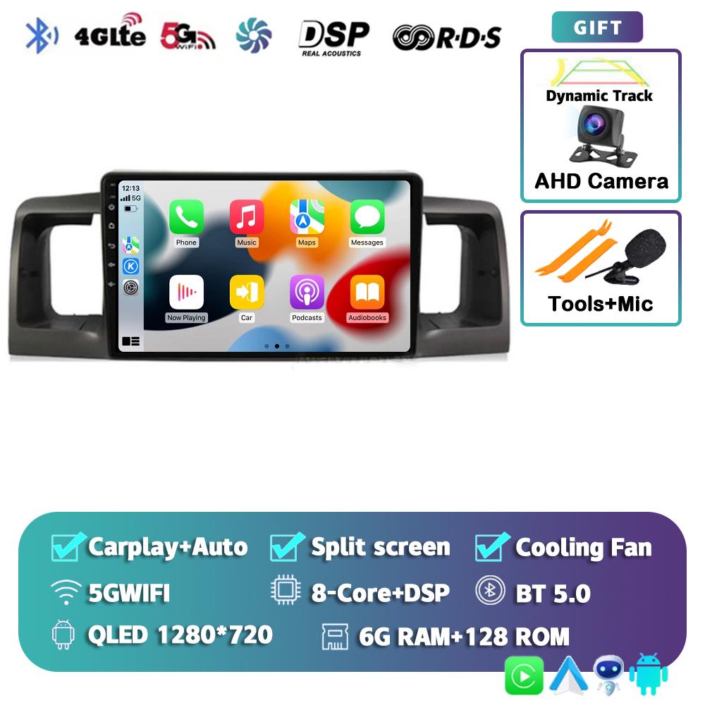 Android 14 Carplay Auto Car Radio For Toyota Corolla E120 E 120 BYD F3 2007 2008 2009-2011 Multimedia Video Player GPS Stereo