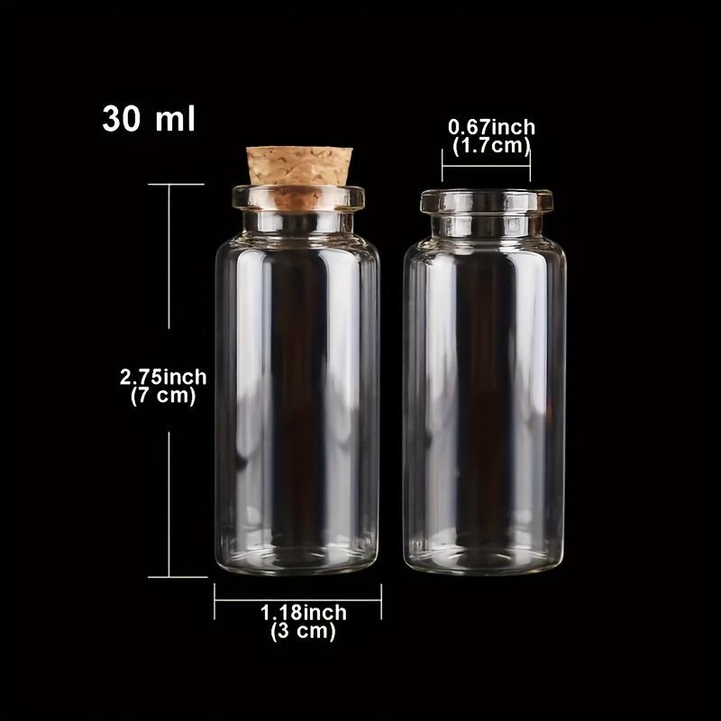 50pcs 30ml Mini Glass Bottles with Wooden Screws Clear Small Bottles for Wishes Tracts Potion Jars Sand Art Decorations Wedding