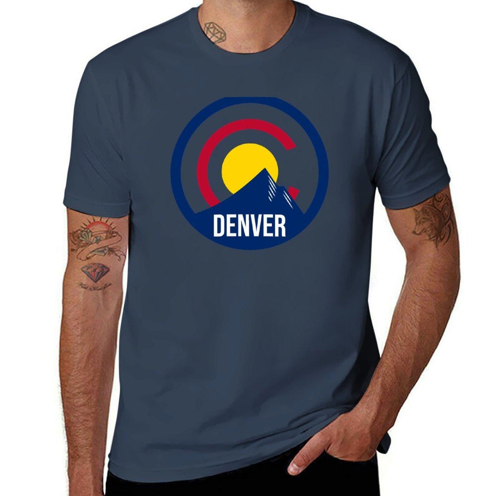Denver Colorado Flag Circle Tshirt Holiday Outdoor Tshirt S