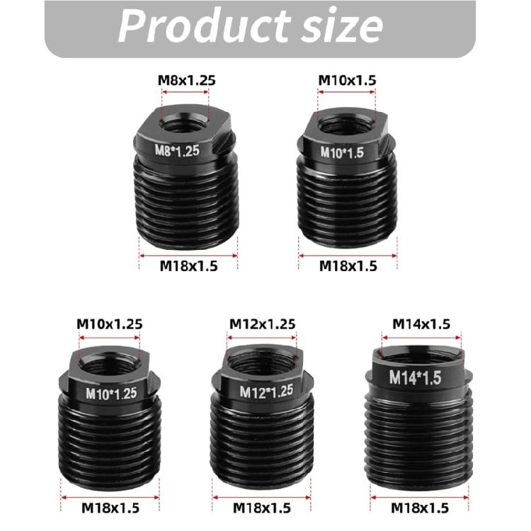 Black Anodized Stick Adapter Set With 5 Common Thread Patterns For Easy DIY Assembly