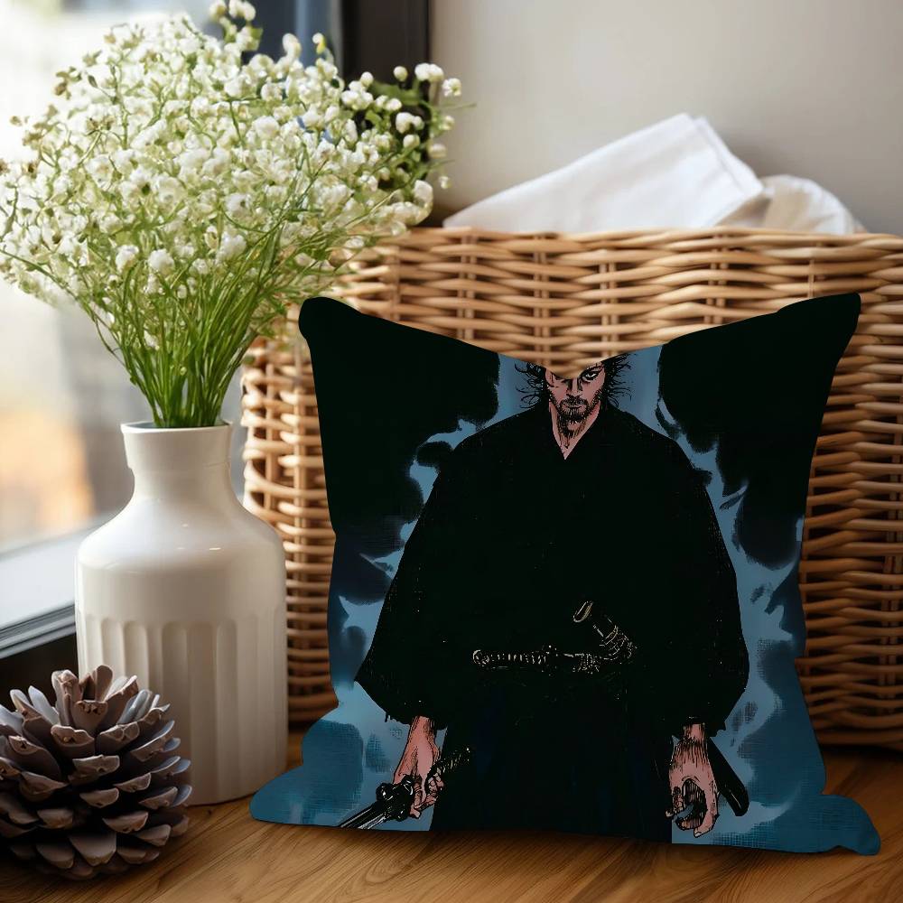 M-Miyamoto Musashi Swordsman Game Cushion Cover Inches Farmhouse Decor Home Throw Pillow Covers For Couch Decorations