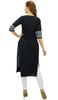 Phagun Women's Designer Straight Black Kurta 3 4 Sleeve Printed Casual