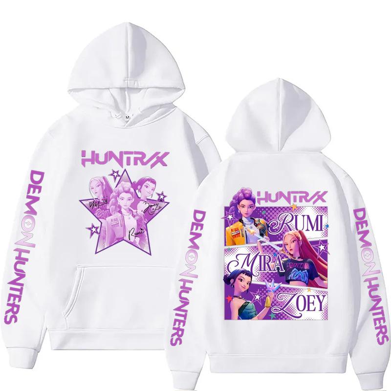Kpop Demon Hunters Fanmerch Mira Rumi Zoey Huntrix Hoodie Harajuku Pullover Tops Man Woman Sweatshirt Fans Gift