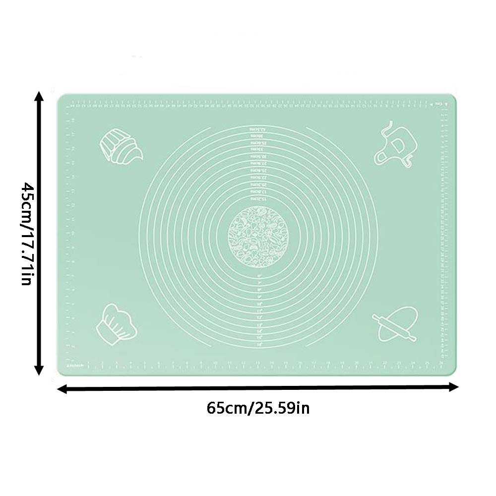 

1шт силиконовый нескользящий коврик для теста, не легко царапается, подходит для лапши, пельменей, десертов 65x45cm зелёный