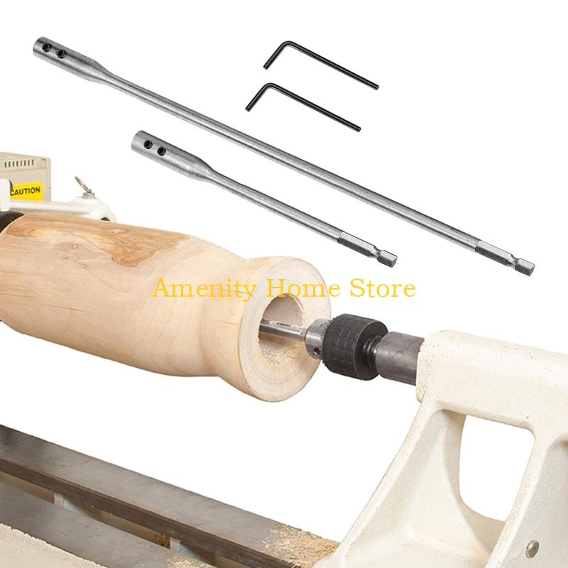 F26C 1/4Inch Hexagonal Shank Drill Extensions 2Pcs Steel Rod for Drill Bit Precisions Boring Task