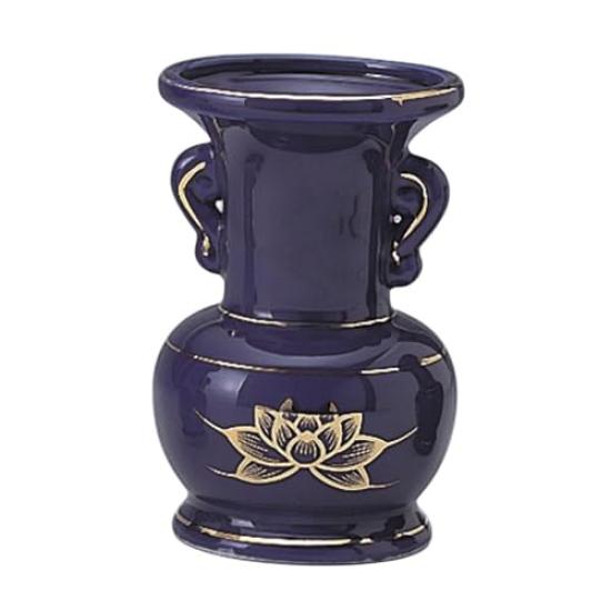 

Lapis Lazuli Gold Lotus Flower Vase [3.5 inches] Buddhist Altar Supplies, Home Memorial Supplies, Urn Compatible