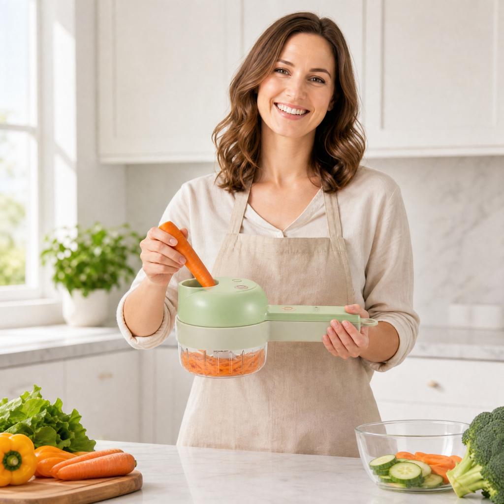 Multifunctional Food and Baby Food Processor for Home Kitchen - Vegetable Cutter for Meal Prep and Purees