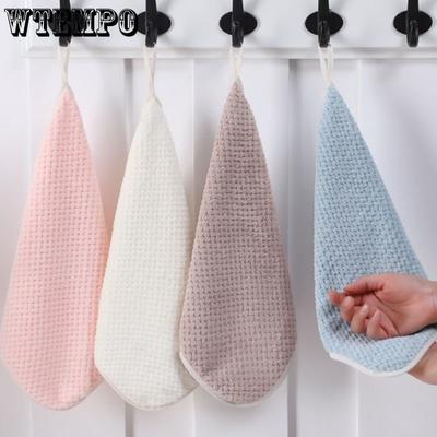 Hanging Quick-drying Hand Towel Kitchen Absorb Water Lose Hair Cleaning Cloth Small Square Handkerchief Towel Drying Cleaning Tools