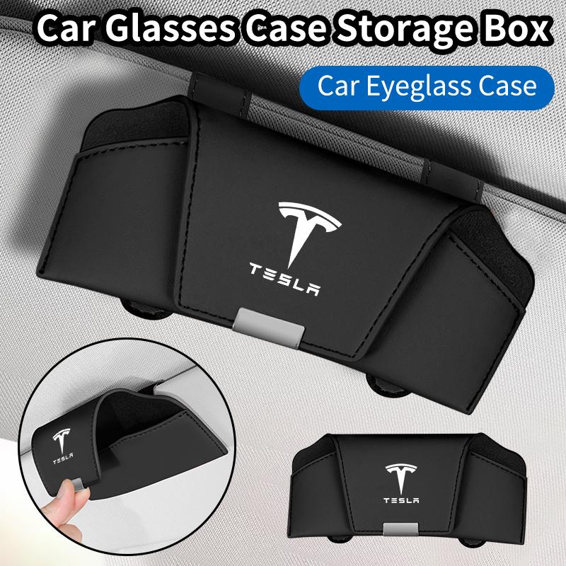 Magnetic Car Visor Glasses Holder Sunglasses Storage Box Interior For Tesla Model 3 Model S Model X Model Y Roadster Bonina C