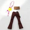 OB24 Blythe 1/6 Doll Outfit: Vintage Skinny Pants & Puff Sleeve Top