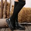 Damen Stretch-Stiefel über dem Knie, Plateau-Rundschaft-Hohe Wadenstiefel, Übergrößen Herbst Winter Schuhe