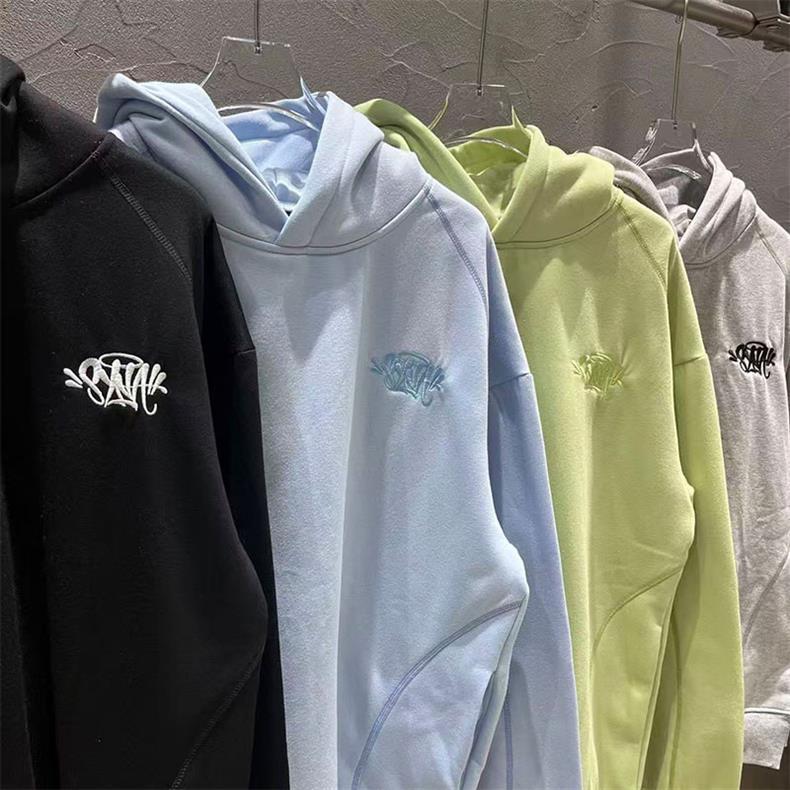 Syna Hip Hop Haftowany Zestaw Bluza i Szorty - Unisex Aksamitny Streetwear