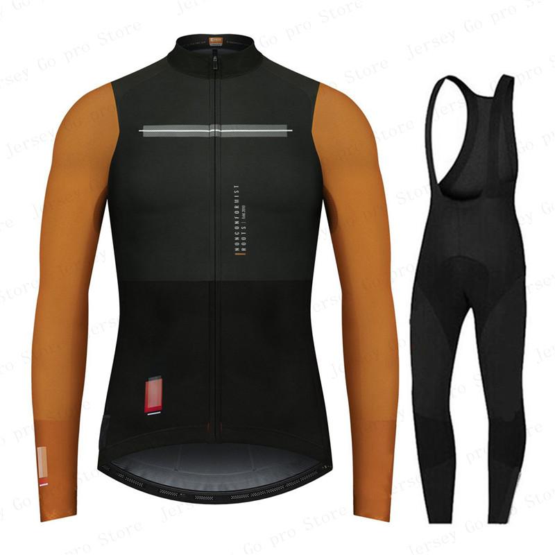 2026 Spring/Autumn Triathlon Men Long Sleeve Cycling Clothing Breathable Anti-UV Bicycle Jersey Set Wear Bib Pants Ropa Ciclismo