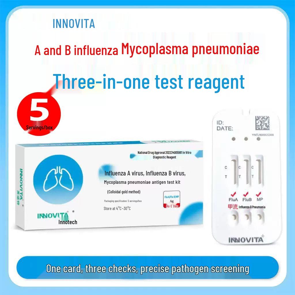 

Набір для тестування на антиген грипу A та B Inno-Tech (Індивідуально запаковано, 1 тест) Boxed Test Kit, Pneumonia Antigen for 1 Person