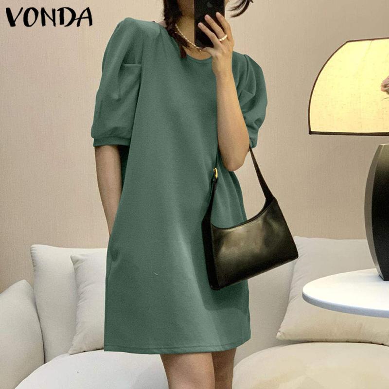 

VONDA H Line Летнее женское короткое платье с пышными рукавами