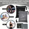 Large Travel Laundry Bag, Wet Dry Bag, Drawstring Washable Bag For Dirty Clothes, Swimwear, Gym Clothes, Available In Blue, Pink, Black, Gray