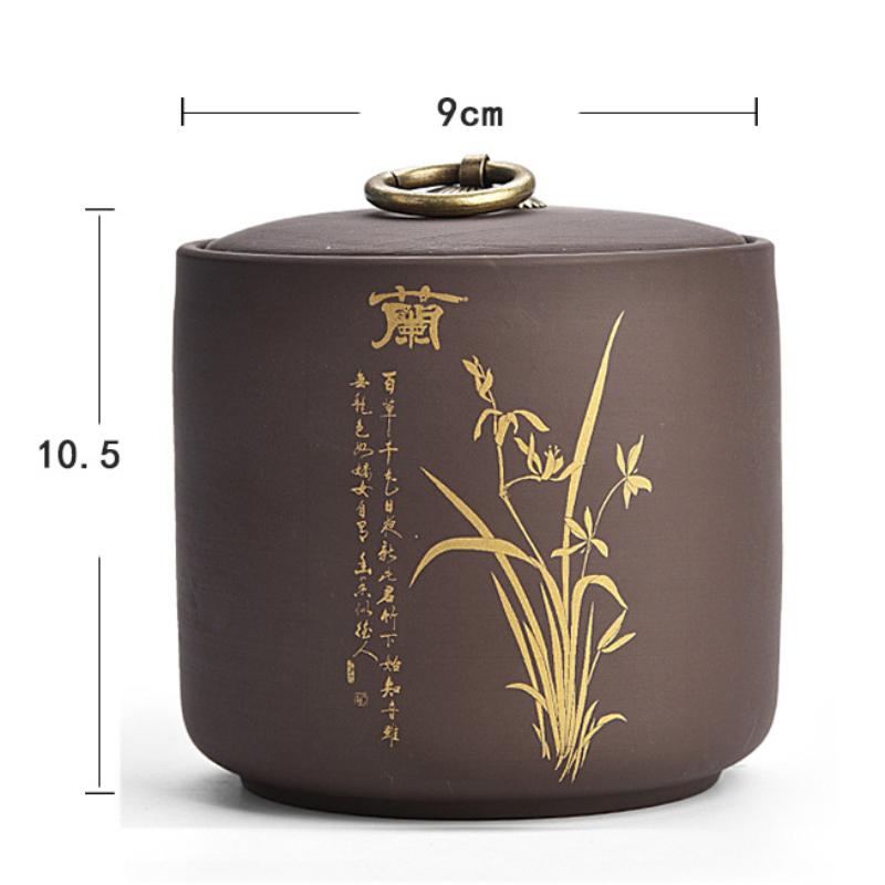 Purple Clay Tea Caddies Pu'er Tea Tin Household Sealed Jar Kitchen Dried Fruit Food Moisture-proof Storage Cans Tea Storage Tank