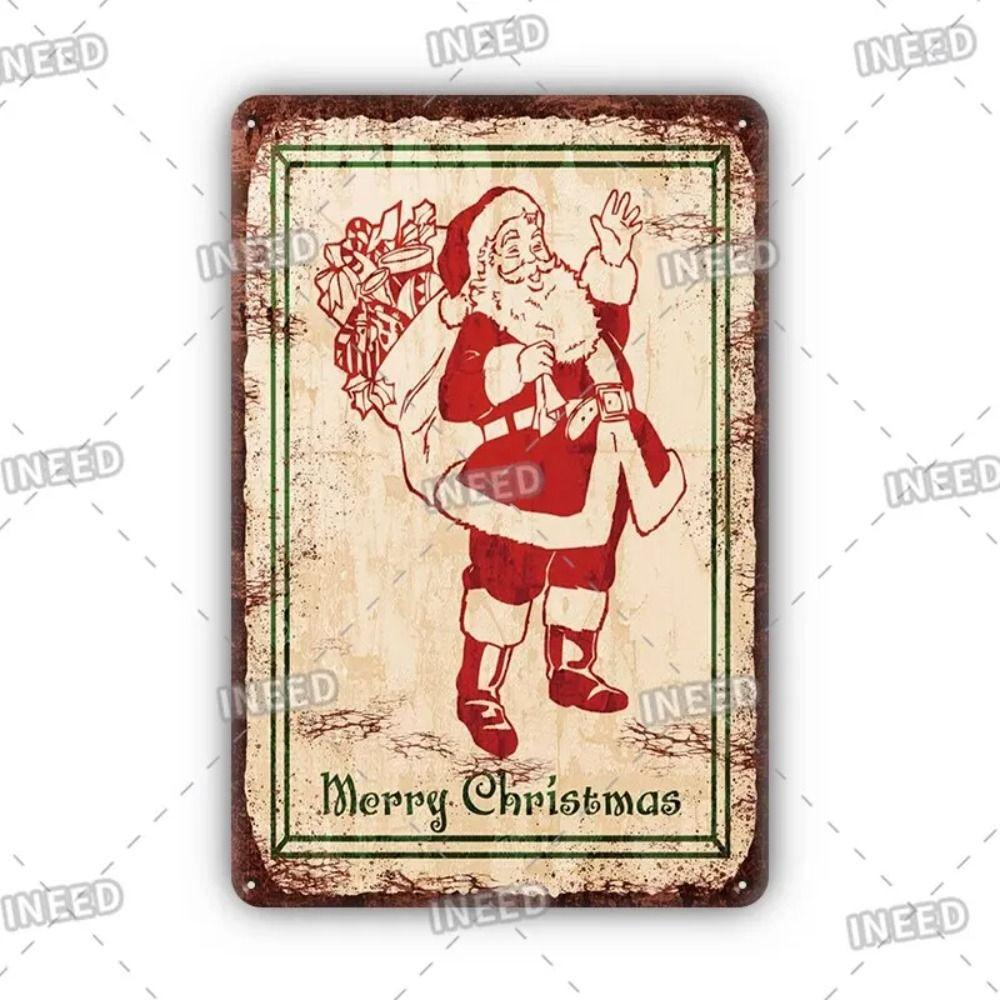Lustiges Weihnachtsmann-Blechschild Poster-Stil Wanddeko 20x30cm