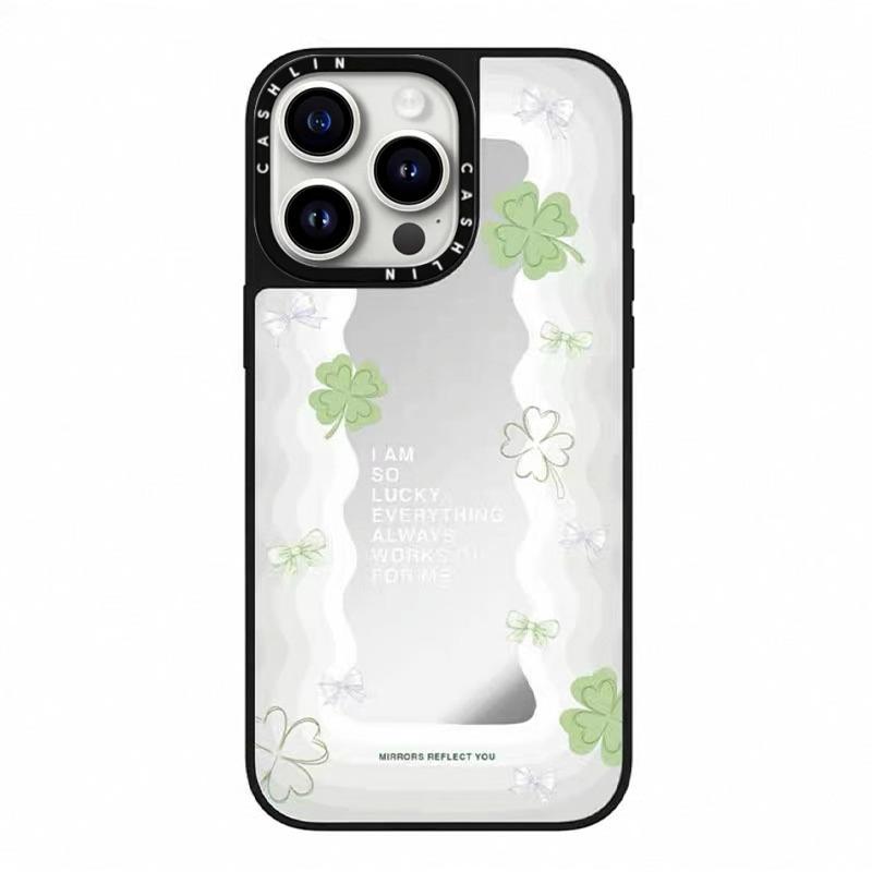 For New for Apple 16Pro Lucky for IPhone15ProMax Sakura Mirror Phone Case 14plus Anti-fall