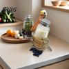 Cartoon Style Kitchen Rack Creative Animal Condiment Holder, Resin Organizer for 2 Spice Sculpture Jars, Cute Flamingo Pelican Dolphin Octopus Decor,
