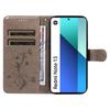 For Xiaomi Redmi Note 13 4G PU Leather Cases Flower Pattern Wallet Stand Phone Cover with Strap