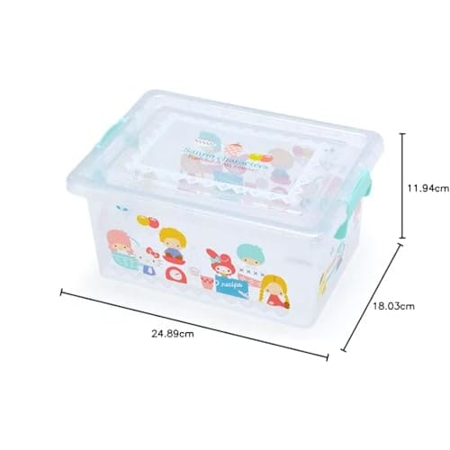 Sanrio (SANRIO) Sanrio Storage Case with Lid S Sanrio Characters Clear Storage Interior Character 26 x 19 x 12.5cm 240559 Clothes Change New Life Conv
