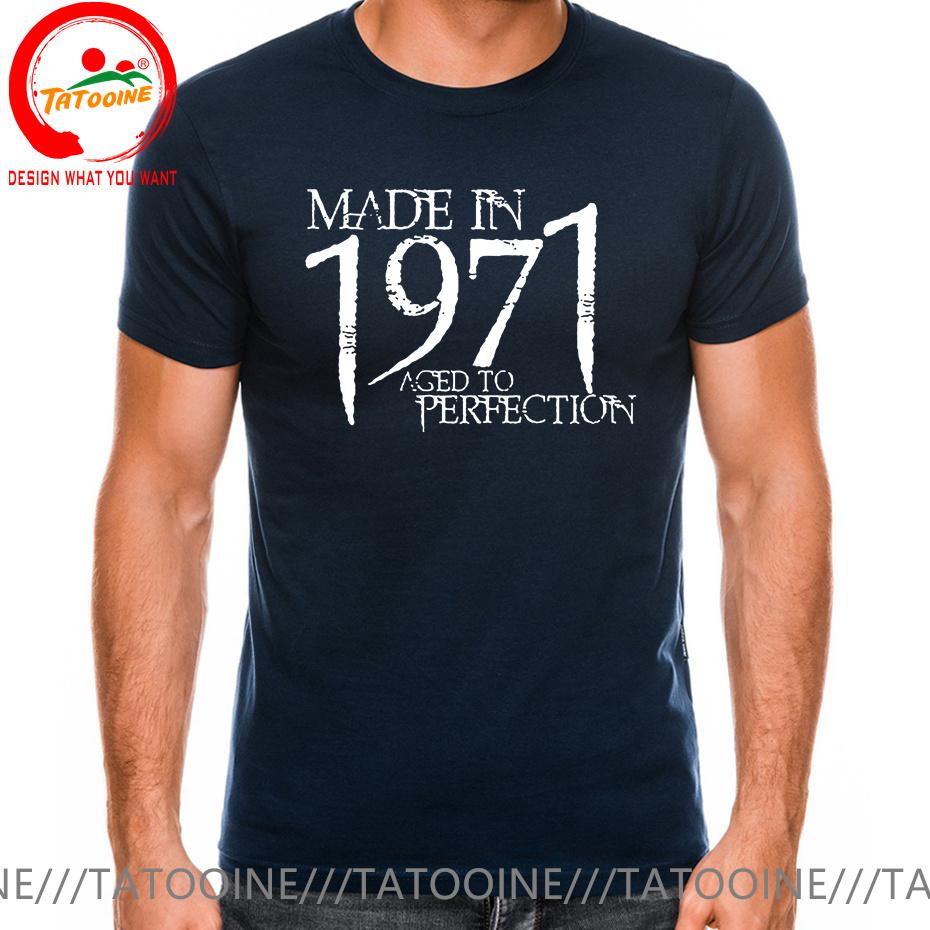 Born In 1971 Plus Size 5xl 6xl Tshirt Unisex Tshirt Homme Summer Made 1971 Aged To Perfection T Shirt Unisex Birthday Gifts Tee Shirt
