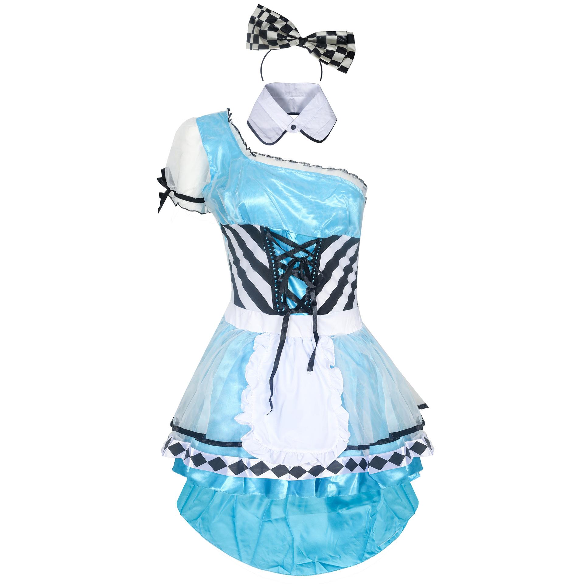 

Костюм принцессы Алисы на Хеллоуин, сексуальный костюм горничной, игровая униформа, женский костюм горничной для ролевых игр Average size