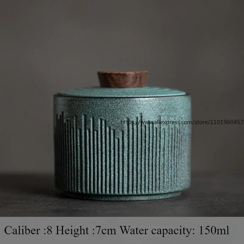 Small Sealed Jar Tea Caddy Ceramic Jar Tea Box Portable Tea Can Container Organizer Candy Jars Decorative Storage Tank