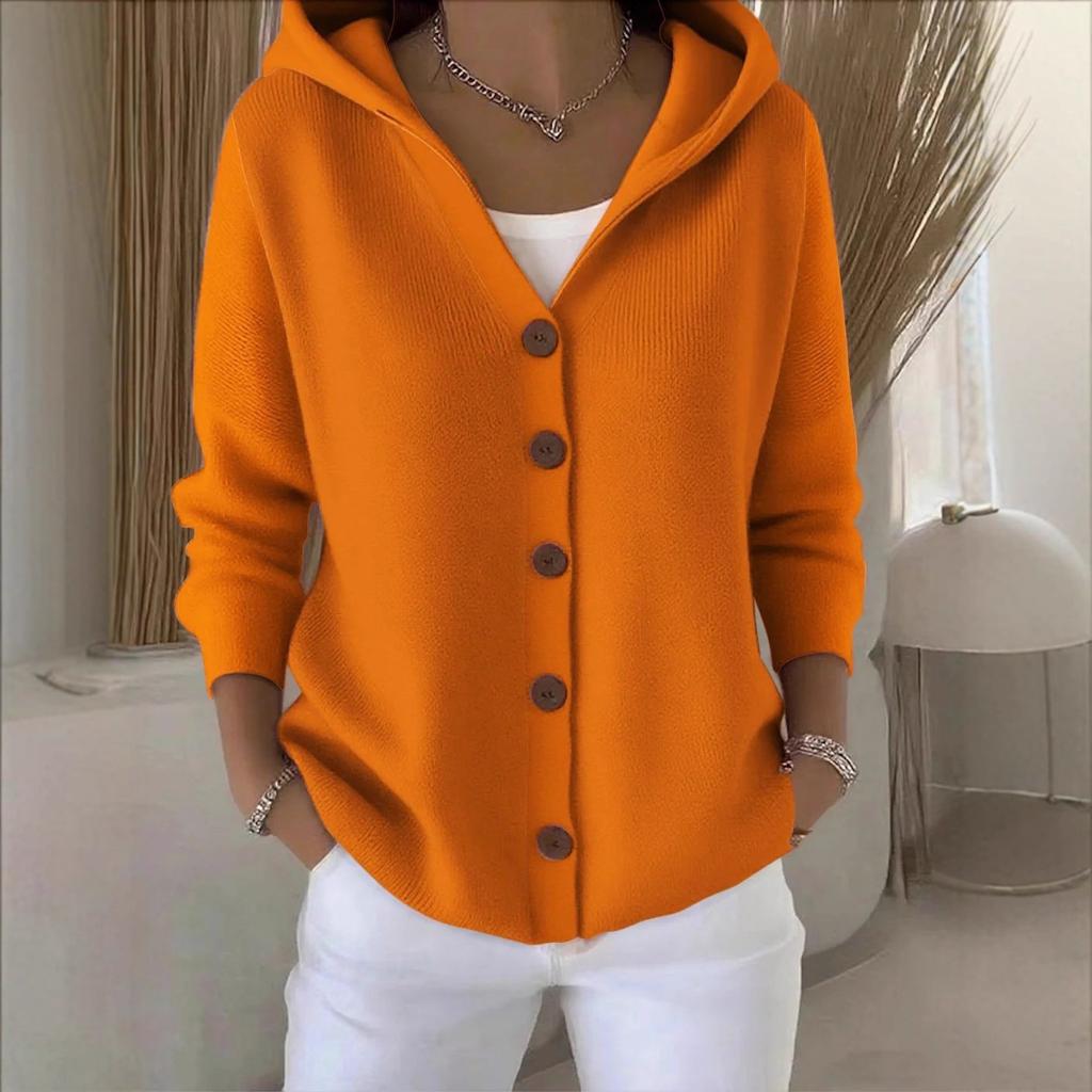Maglioni, cardigan, cappotti, giacche e cardigan a maniche lunghe con cappuccio da donna per autunno/inverno.