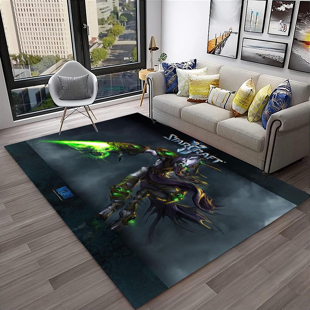 3D Retro Spiel StarCraft Gamer Teppich Teppich für Zuhause Wohnzimmer Schlafzimmer Sofa Fußmatte Dekor, Kinder Spielbereich Teppich Rutschfeste Bodenmatte