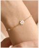 Minimalist Enamel Daisy Flower Bracelet, 18K Gold Plated Stainless Steel, Waterproof Dainty CZ Charm Jewelry Gift