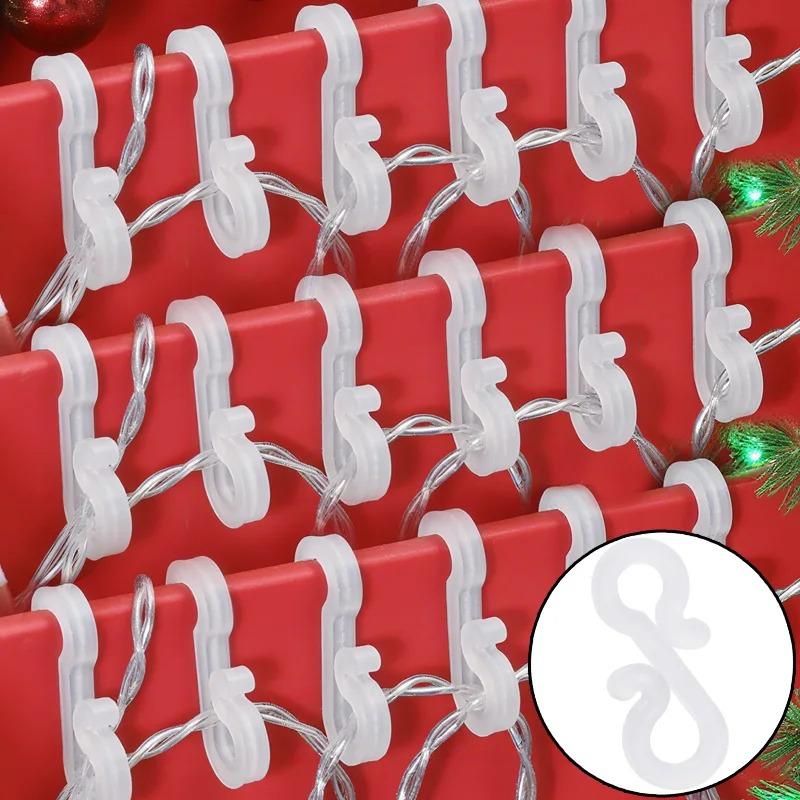 Christmas Ornament S Shaped Hooks Plastic String Light Gutter Hook DIY Outdoor Lights Clips Hanging Hook Holiday Decoration