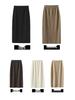 High-Waisted Slim Cashmere Knit Midi Skirt - Hip-Hugging 100% Wool Pencil Skirt for Women, Thickened for Autumn and Winter.