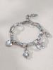 Stainless Steel Chain Bracelet For Women 18k Gold Plated Waterproof Non Tarnish Women's Heart Bear Flower Bow Charms Bracelets