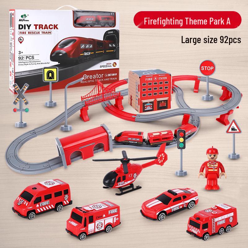 DIY Electric Track Car Toy for Boys – Magnetic Train Building Blocks Set