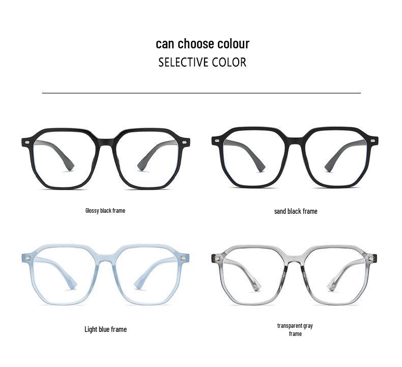 Trendy Anti-Blue Light Ultra-Light TR90 Black Glasses Frame with Prescription Lenses