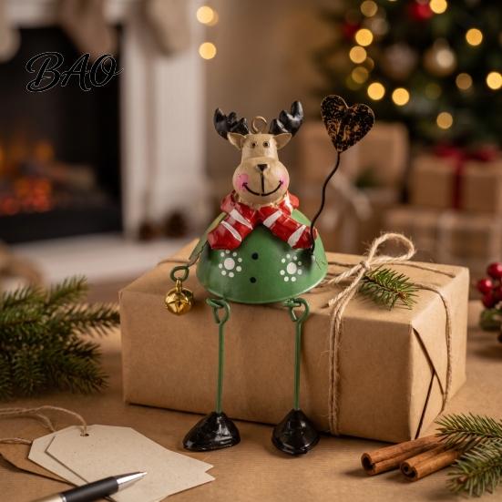 Reusable Winter Home Indoor Decorations Christmas Tree Ornaments, Santa/Snowman/Elk Rustic Holiday Xmas Hanging Small Gift for Stocking Stuffers