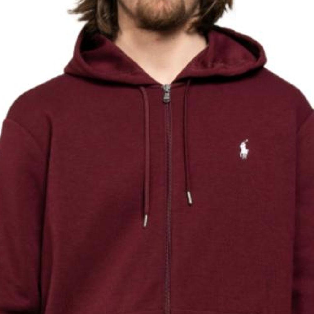 Polo Ralph Lauren Solid Color Hooded Zip-Up Long Sleeve Sweatshirt Men Sweatshirt Red 710881517-032