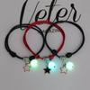 3 Pcs/set Luminous Beads Bracelet Hand-woven Love Star Moon Cat Sisters Novel Luminous Bracelet Adjustable Hand Rope