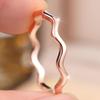 Minimalist Wave Band Ring for Women Multi Color Option Daily Fashion Jewelry Gift