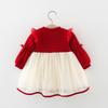 Baby Girls Dress Lolita Bow Patchwork Princess Dress Autumn Children's Dress